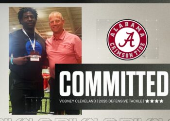 Alabama lands high 100 DL Vodney Cleveland within the class of 2026