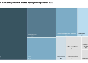 Common annual American family spending on transportation