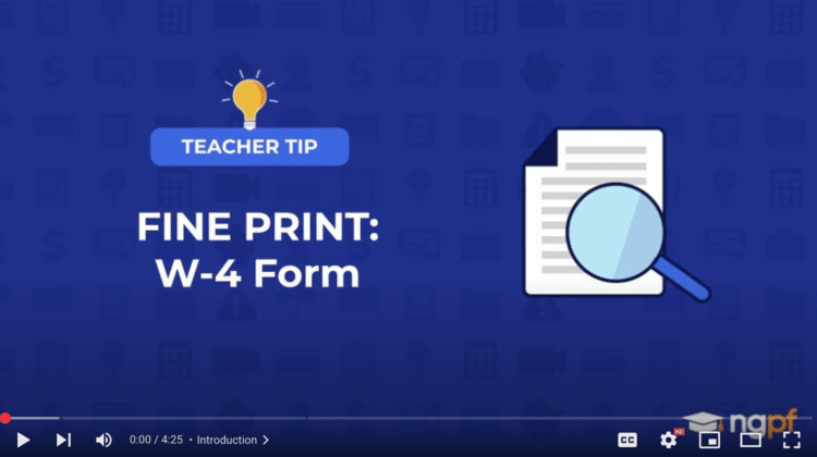 Trainer Tip: FINE PRINT: W-4 Type