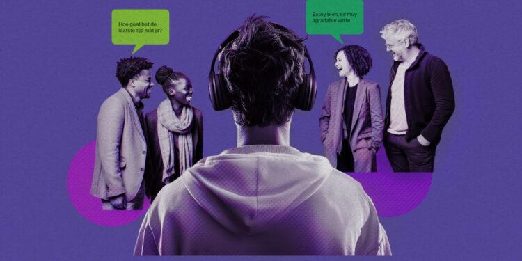 A brand new AI translation system for headphones clones a number of voices concurrently