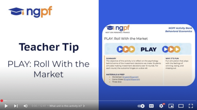 Trainer Tip: PLAY: Roll with the Market