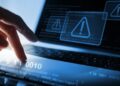 Handle bar exhibits hp.com. Browser shows scammers’ malicious textual content anyway.