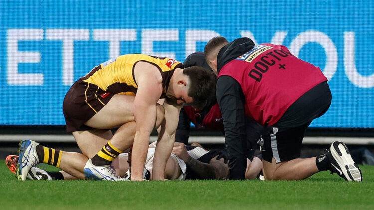 Hawthorn Hawks, Jai Newcombe cleared by MRO after ‘sickening’ collision, Collingwood Magpies give harm replace on Jeremy Howe