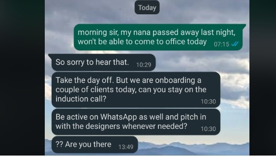 ‘Are you able to be on the decision?’: Viral put up sparks anger over Indian managers treating grief as simply one other workday